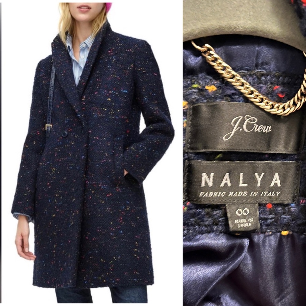 J. Crew Nalya Women's Multicolor Tweed Pea Coat